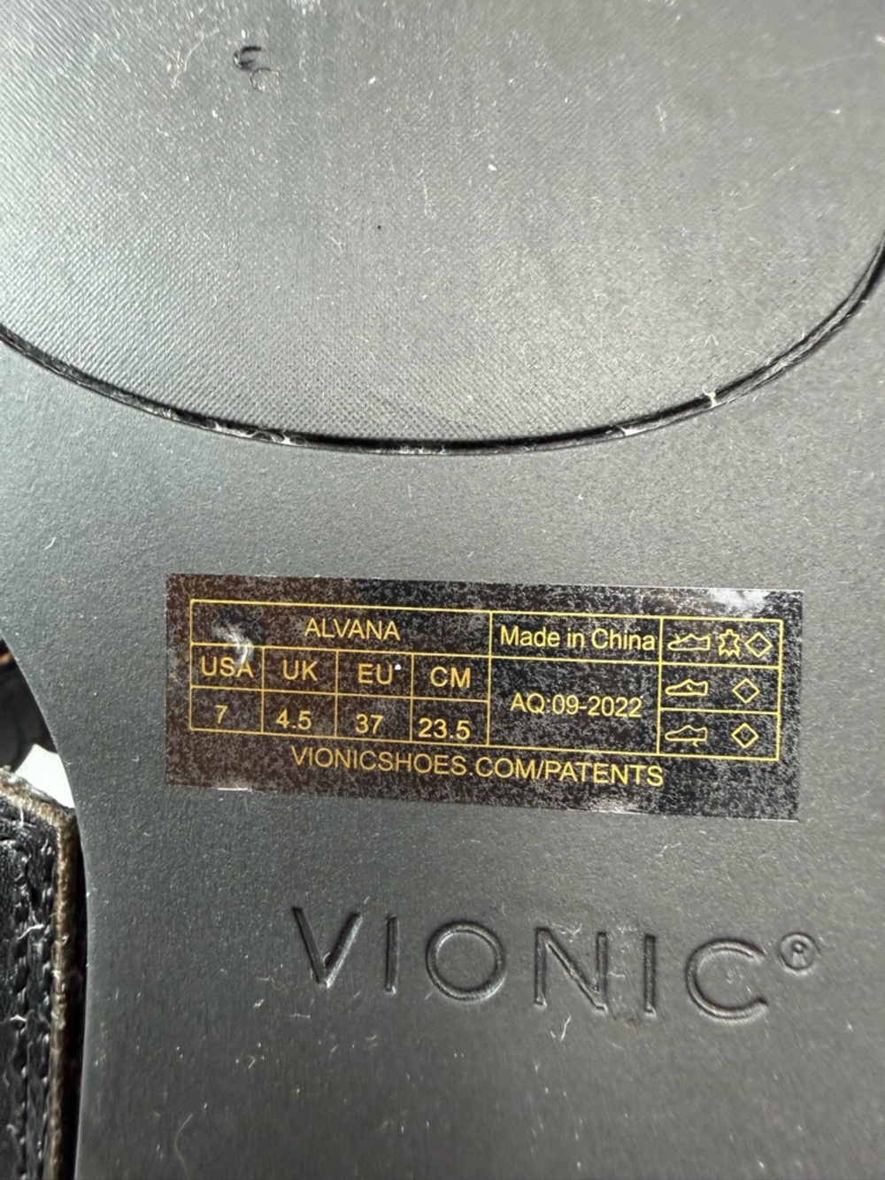 Vionic Citrine Alvana Toe Post Sandal Womens 7 Black Arch Support Resort Party - Picture 4 of 5